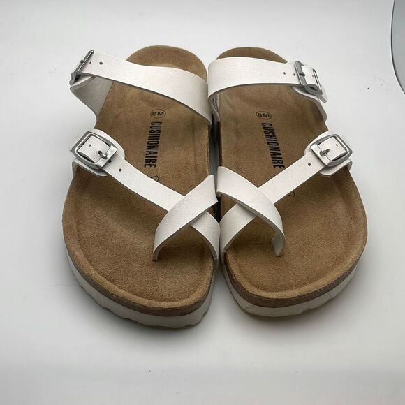 CUSHIONAIRE Women's Cork Footbed Sandal SIZE 8 WHITE - Picture 2 of 8